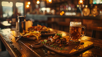 Wall Mural - delicious food and beer, food photography