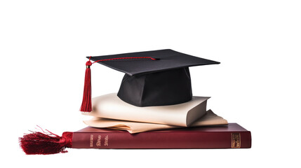 Wall Mural - Graduation Cap and Diploma Icon isolated on white background.