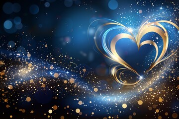 Leinwandbilder - Abstract colorful heart with glowing lines, representing love, energy, and passion in a vibrant and dynamic artistic design, merging warm and cool colors to create harmony, Generative AI