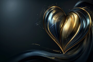 Leinwandbilder - Abstract colorful heart with glowing lines, representing love, energy, and passion in a vibrant and dynamic artistic design, merging warm and cool colors to create harmony, Generative AI