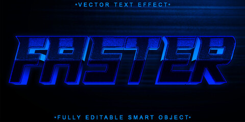 Poster - Dark Blue Faster Vector Fully Editable Smart Object Text Effect