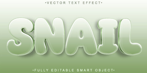 Poster - Cartoon Snail Vector Fully Editable Smart Object Text Effect
