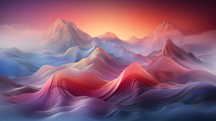 Wall Mural - Digital color gradient mountain scenery abstract poster PPT background