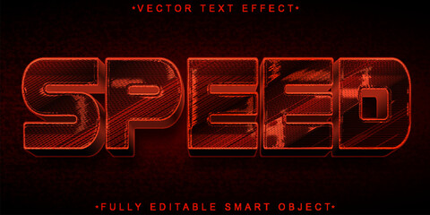 Poster - Dark Red Speed Vector Fully Editable Smart Object Text Effect