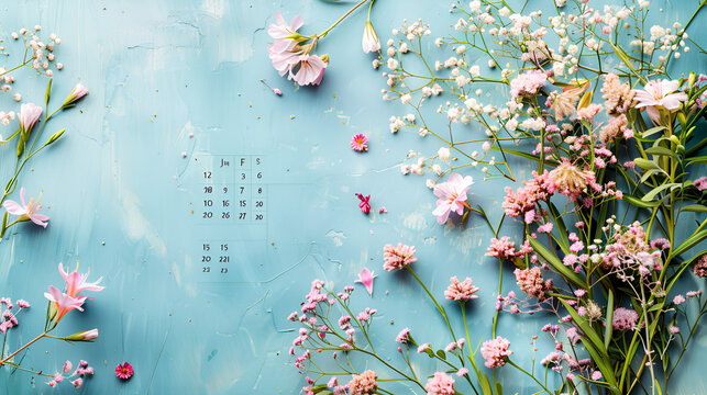 a beautiful june page of the calendar 2024 with the marked date of father's day on it, generative ai