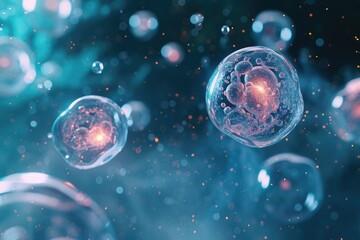Aufkleber - dynamic motion of cells in a time-lapse sequence, Human blood cell macro photography