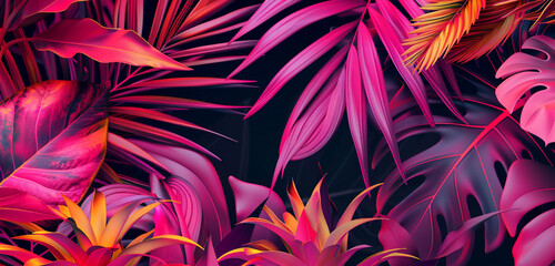 Wall Mural - a exotic Pink tropical abstract background in vivid color