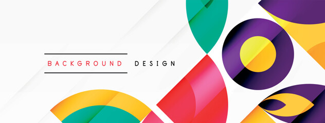 Aufkleber - The colorful design features circles and triangles on a white background, creating a vibrant and dynamic composition