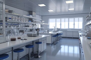 Aufkleber - Render a 3D model of a molecular biology laboratory
