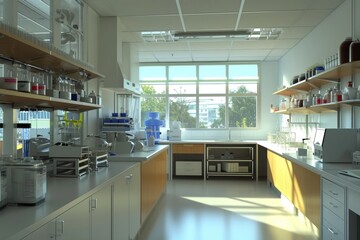 Aufkleber - Render a 3D model of a molecular biology laboratory