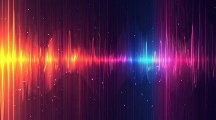 Poster - Colorful gradient sound wave background, Minimal wave background with gradient color