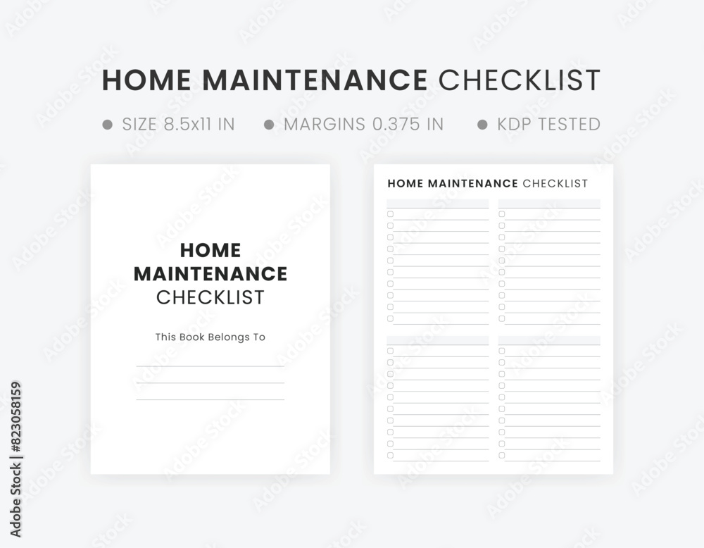 Home Maintenance Checklist Printable, Home Repair Log Template, Chore ...