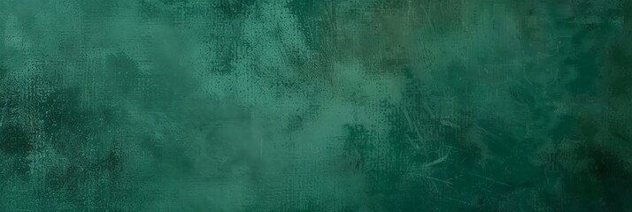 Wall Mural - A dark green background with a subtle grain texture, dark green wall background, painting background texture with dark green, banner