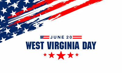 Wall Mural - Happy West Virginia Day USA map banner. west Virginia day concept