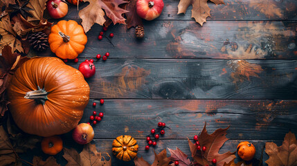Autumn Thanksgiving Background, generative Ai