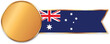 © agrus - gold medal with ribbon banner with flag of Australia