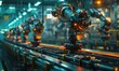 © NeeArtwork - Smart factory with IoT devices, automated assembly line, vibrant colors, hightech environment, high resolution,