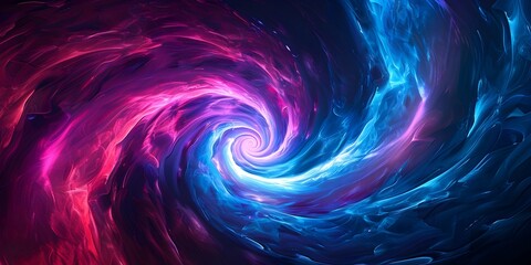 Poster - Mesmerizing Cosmic Vortex of Neon Swirls and Ethereal Luminosity