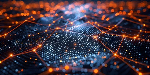 Poster - glowing digital network representing bitcoin lightning network s capabilities in defi