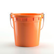 © kristina - Bright orange plastic bucket with handles on a white background, emphasizing its functionality and versatility.