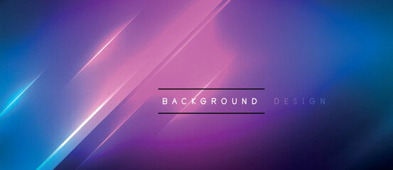 Poster - Glowing neon lines on a dark blue and purple background provide a visually striking contrast, creating an engaging and captivating visual effect