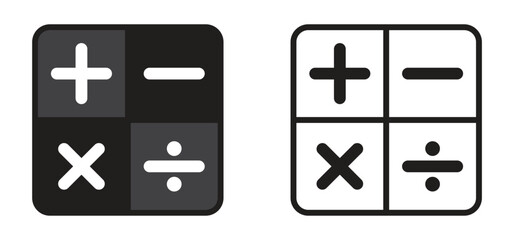 Poster - calculator icon. set of calculator symbol for app, ui, website. vector sign on transparent background.
