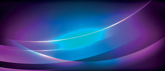 Poster - An impressive visual of a blue and purple wave set against a dark background, creating a mesmerizing and vibrant display of colors and lights