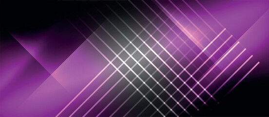 Aufkleber - The image features vibrant glowing lines set against a dark background blending shades of black and purple, creating a striking and colorful contrast