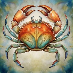 Canvas Print - an illustration of crab