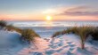 © Lucky Ai - Sand dunes on the beach at sunset