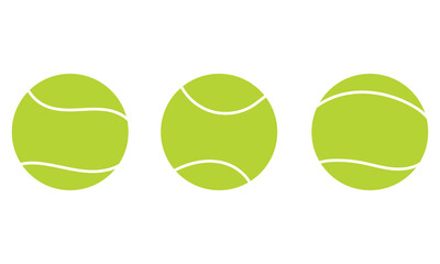 Vector green tennis ball collection Isolated on white background. vector illustration. EPS 10