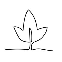 leaf continuous line art