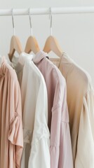 Wall Mural - A rack of clothes with a white shirt hanging from the top