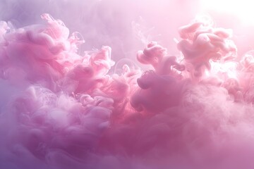 Close up of pink smoke cloud in air