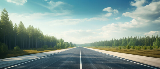 Wall Mural - Tranquil Road Trip Through Forest Scenery