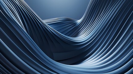 Poster - A twisted line rendering in 3D. A futuristic shape illustration.