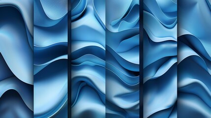 Poster - The set includes a 3D blue abstract cover, brochure, poster, and banner template.