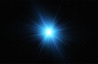 © blagorodez - Bright Star. set of light blue effects, including glare and explosions. Transparent shining sun, bright flash. Vector sparkles. To center the bright flash. Transparent shining sun, bright flash.