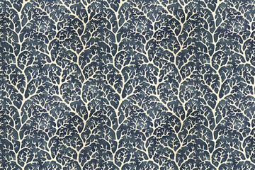 Poster - Coral pattern tapestry. Arts and Crafts. Vintage botanical wallpaper pattern. Background image. Created with Generative AI technology