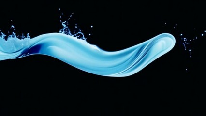 Poster - Drops of liquid splash with drops of clear blue water.