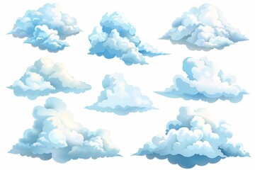 Wall Mural - Modern clouds set with 3D realistic renders.