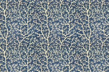 Poster - Coral pattern tapestry. Arts and Crafts. Vintage botanical wallpaper pattern. Background image. Created with Generative AI technology