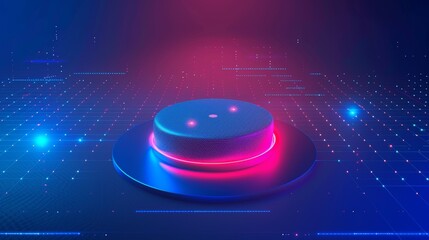 Poster - You can control your smart house with voice control. This is an abstract future product. A smart speaker speaks with you and provides you with information. This is the Internet of things.