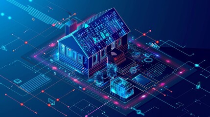 Poster - A smart home is a technology that enables the interface between a 3D plan house design and an IOT connected object, allowing the control and automation of a smart house through safety and automation.