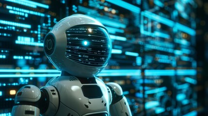 Poster - Users speak different languages. AI chatbot helps users with different languages. Mobile app for voice assistant on the phone. Robot talks to users in instant messenger. Intelligent chatbot.