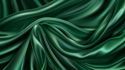 Poster - Realistic modern illustration of satin cloth texture with folds and wrinkles. A smooth and soft royal drapery textile surface.