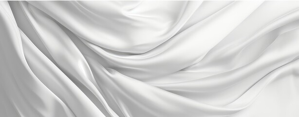 Canvas Print - Luxurious White Satin Fabric Draping Elegantly