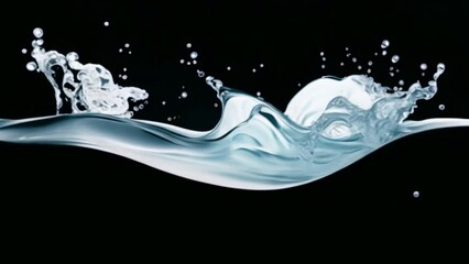 Leinwandbilder - Drops of liquid splash with drops of clear blue water.