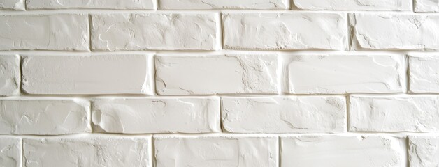 Canvas Print - White Painted Brick Wall for Textured Background