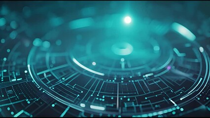 Aufkleber - A hologram HUD circle interface with holograms, which are excellent for any hi-tech, science, or technological concept.